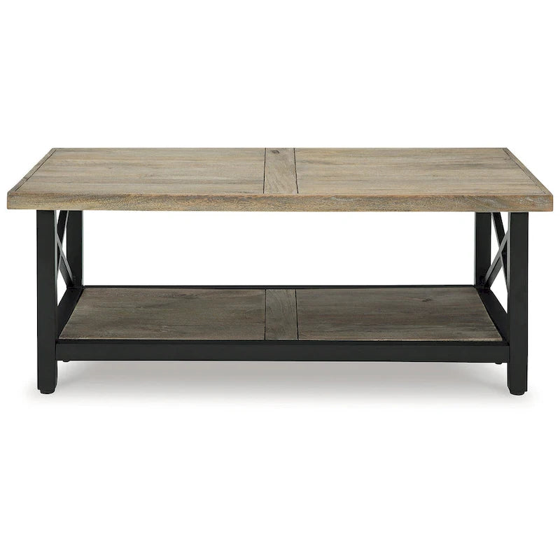 Signature Design by Ashley Bristenfort Brown/Black Coffee Table - 46 W x 26 D x 18 H