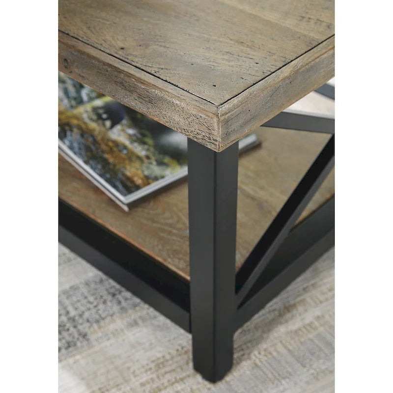 Signature Design by Ashley Bristenfort Brown/Black Coffee Table - 46 W x 26 D x 18 H