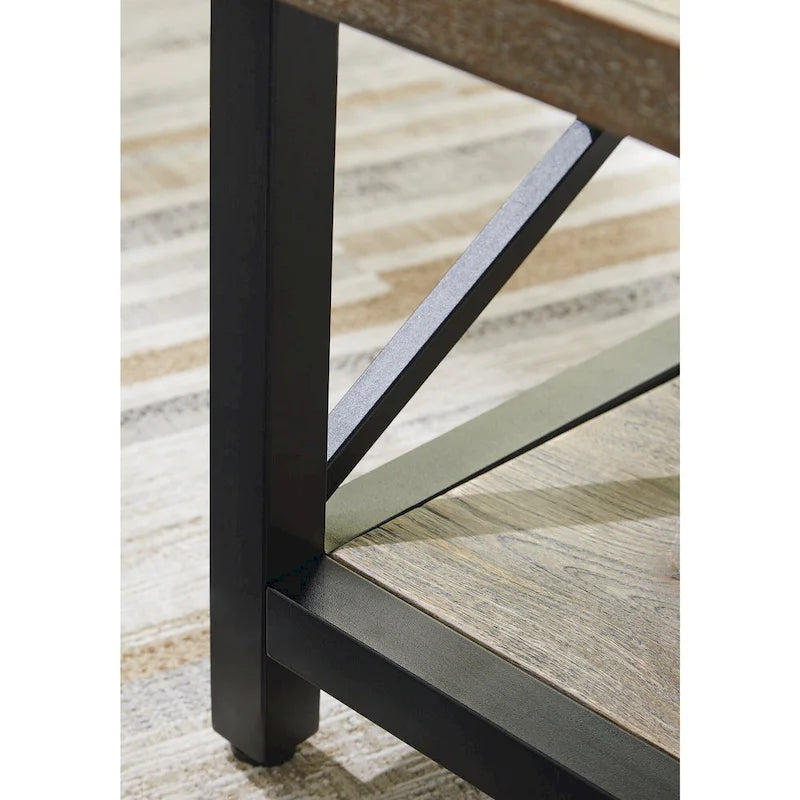 Signature Design by Ashley Bristenfort Brown/Black Coffee Table - 46 W x 26 D x 18 H