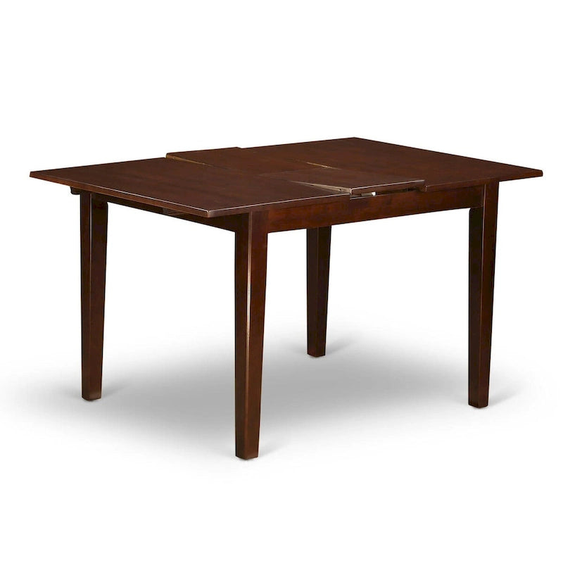 East West Furniture Norfolk Kitchen Dining Table - a Rectangle Wooden Table Top with Butterfly Leaf (Finish Color Options)