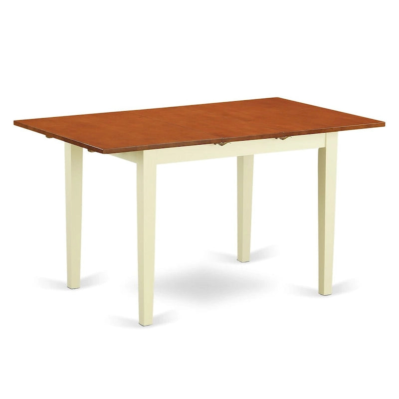 East West Furniture Norfolk Kitchen Dining Table - a Rectangle Wooden Table Top with Butterfly Leaf (Finish Color Options)