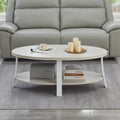 Contemporary Oval Wood Shelf Coffee Table
