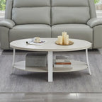 Contemporary Oval Wood Shelf Coffee Table