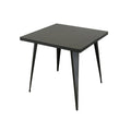 Square metal top dining table with metal legs