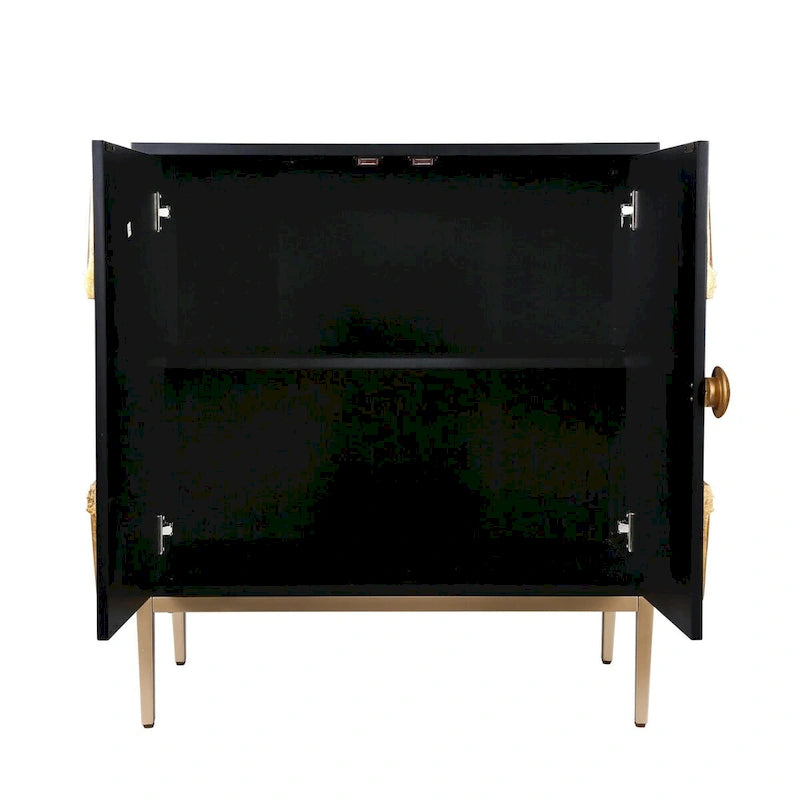 2-Door Accent Sideboard Cabinet Storage Dining Room Buffets Sunburst Credenza Living room