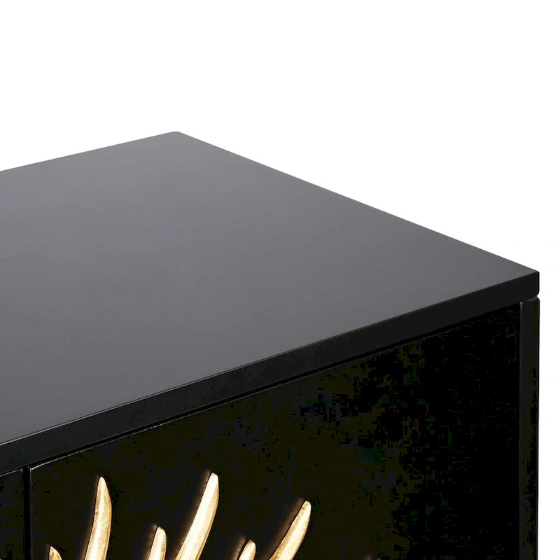 2-Door Accent Sideboard Cabinet Storage Dining Room Buffets Sunburst Credenza Living room