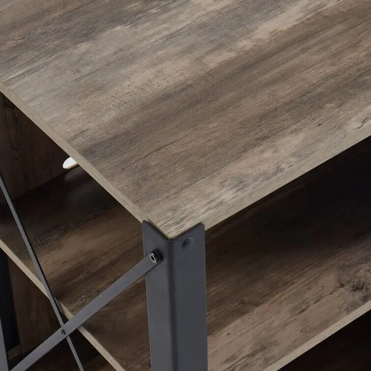 Wood Media Console TV Stand Entertainment Center