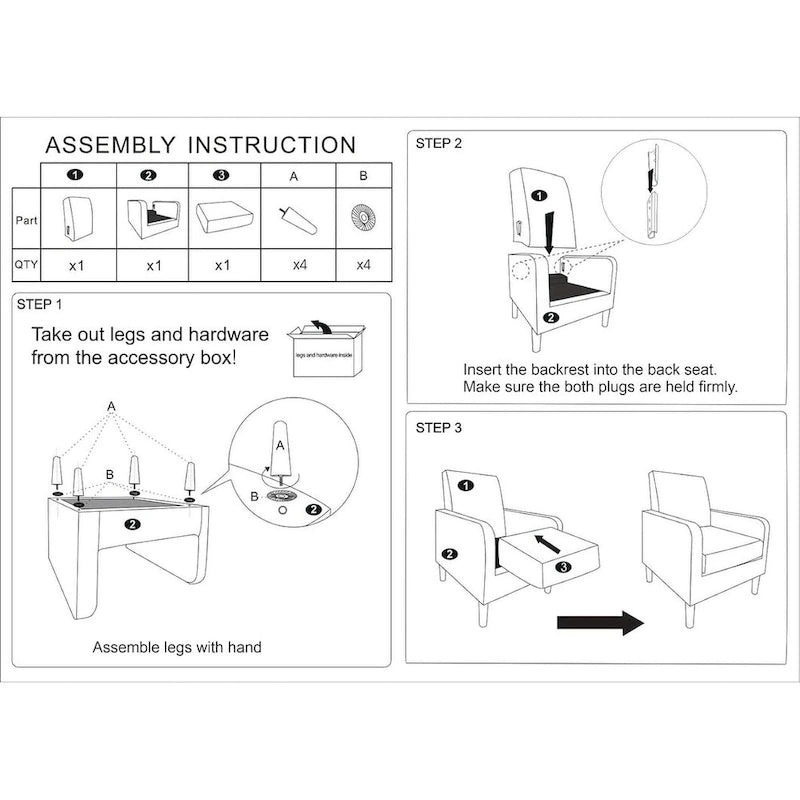 Minimalist Elegant Style Armchair with Solid Wood Frame Construction and New Soft Sponge