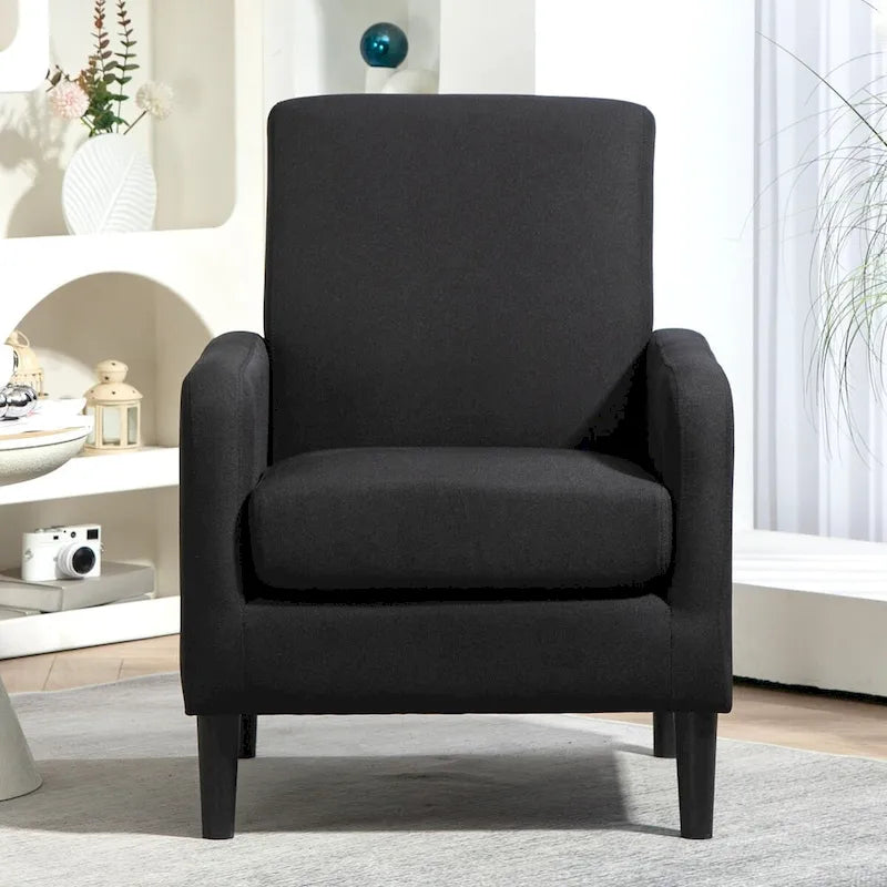Minimalist Elegant Style Armchair with Solid Wood Frame Construction and New Soft Sponge