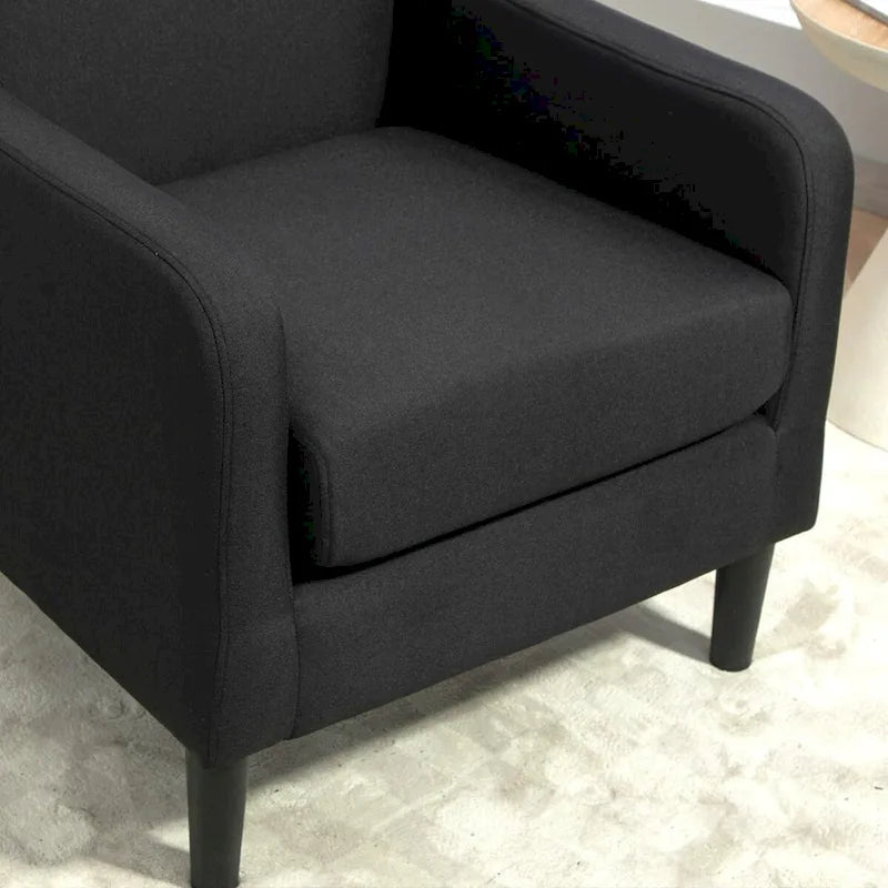 Minimalist Elegant Style Armchair with Solid Wood Frame Construction and New Soft Sponge