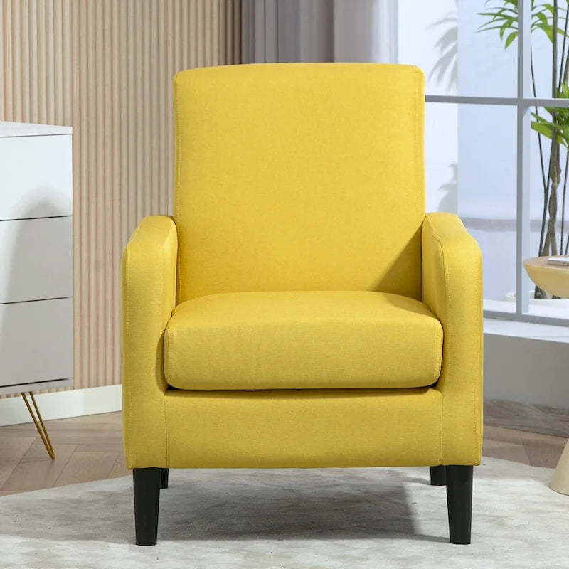 Minimalist Elegant Style Armchair with Solid Wood Frame Construction and New Soft Sponge