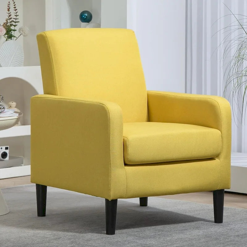 Minimalist Elegant Style Armchair with Solid Wood Frame Construction and New Soft Sponge