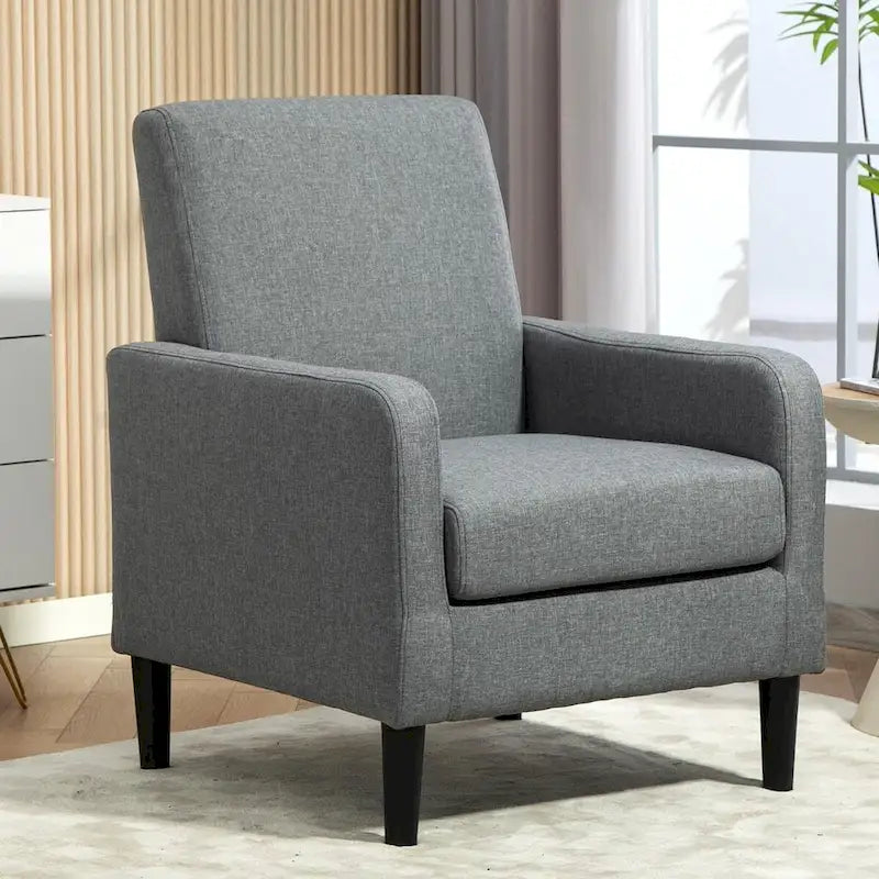 Minimalist Elegant Style Armchair with Solid Wood Frame Construction and New Soft Sponge
